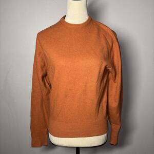 Vintage Angolura Orange Lambswool Sweater Size Small Crew Neck Soft Cozy 60s